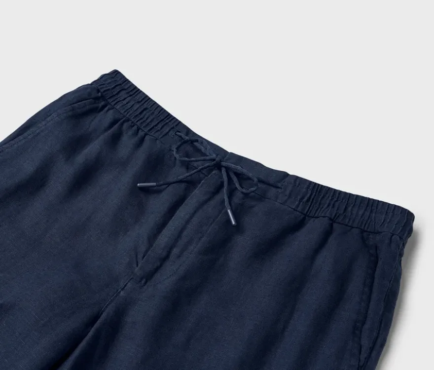 Leinen-Chino, navy