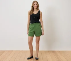 Leinenshorts, grün