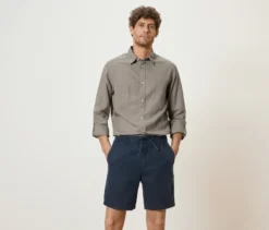 Leinen-Shorts, navy