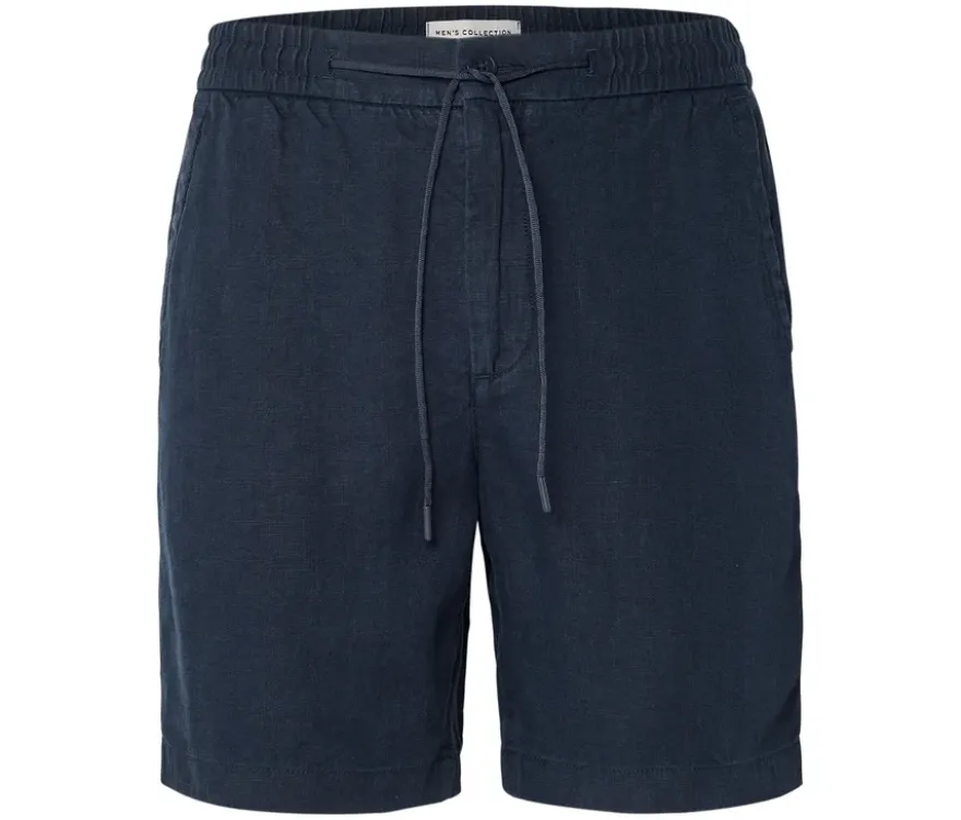 Leinen-Shorts, navy