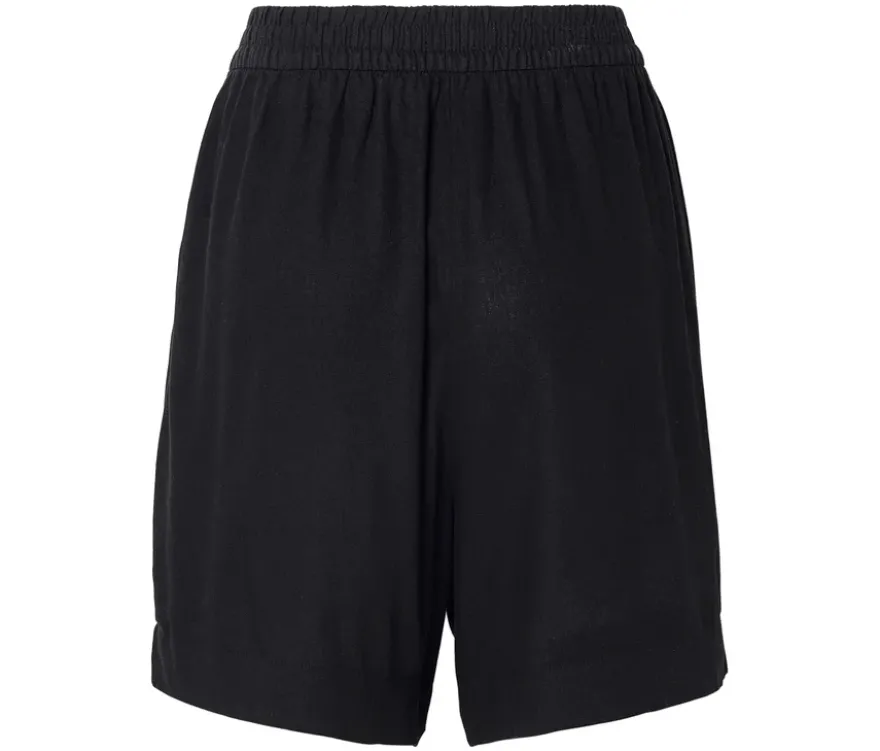 Leinenshorts, schwarz
