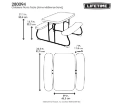 LIFETIME Kinder-Picknicktisch »80094G«, lichtgrau