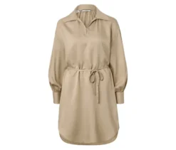 Longbluse aus Leinenmix, beige