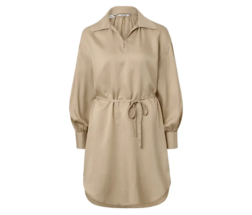 Longbluse aus Leinenmix, beige