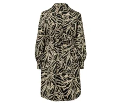 Longbluse aus Leinenmix, schwarz mit Print
