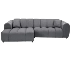 Longchair links mit Sofa 2-Sitzer rechts »Loftwave«, grau