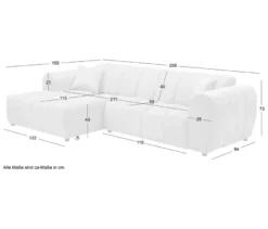 Longchair links mit Sofa 2-Sitzer rechts »Loftwave«, grün