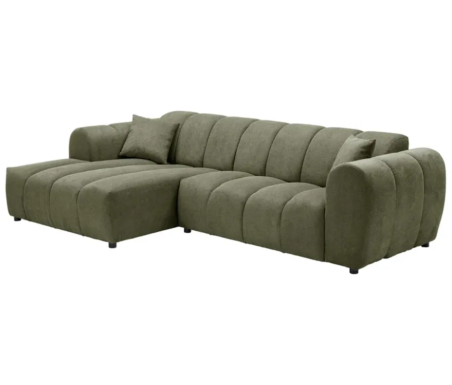 Longchair links mit Sofa 2-Sitzer rechts »Loftwave«, grün
