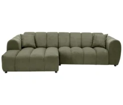 Longchair links mit Sofa 2-Sitzer rechts »Loftwave«, grün