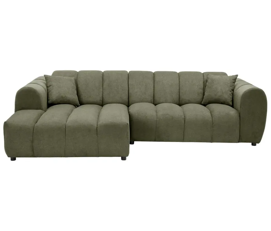 Longchair links mit Sofa 2-Sitzer rechts »Loftwave«, grün