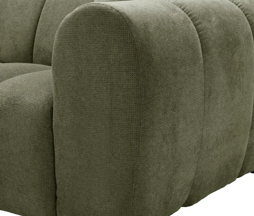 Longchair links mit Sofa 2-Sitzer rechts »Loftwave«, grün