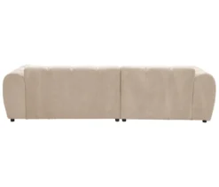Longchair links mit Sofa 2-Sitzer rechts »Loftwave«, beige