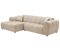 Longchair links mit Sofa 2-Sitzer rechts »Loftwave«, beige