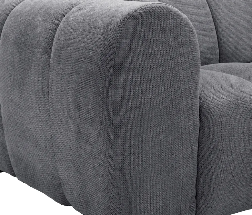Longchair rechts mit Sofa 2-Sitzer links »Loftwave«, grau