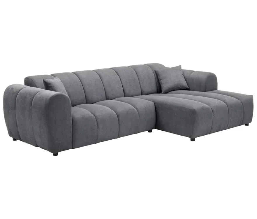 Longchair rechts mit Sofa 2-Sitzer links »Loftwave«, grau