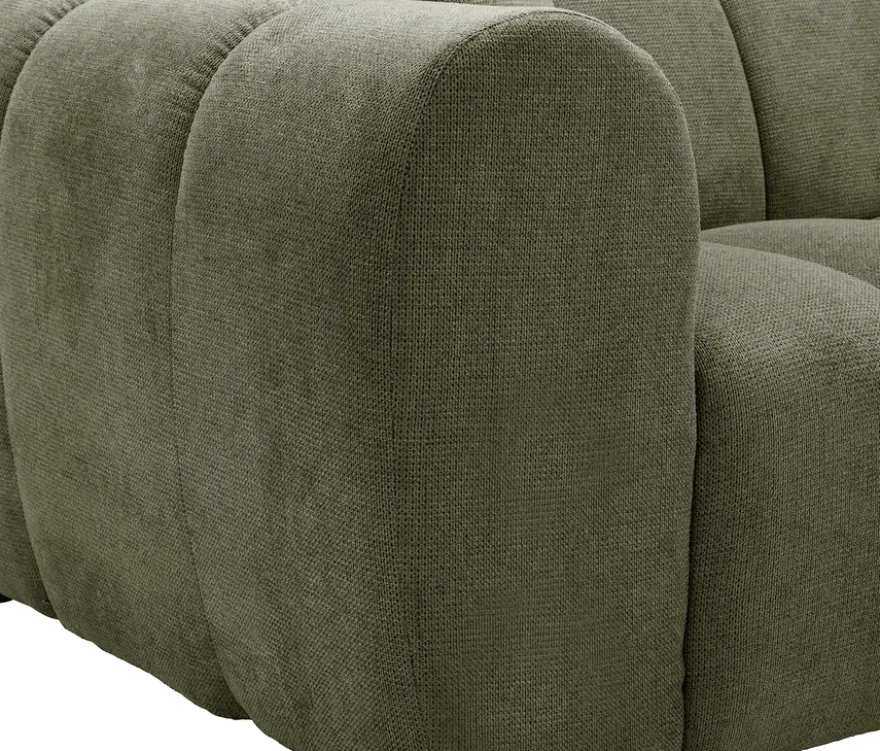 Longchair rechts mit Sofa 2-Sitzer links »Loftwave«, grün