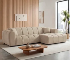 Longchair rechts mit Sofa 2-Sitzer links »Loftwave«, beige