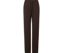 Loungewearhose mit Wolle und Kaschmir, dunkelbraun