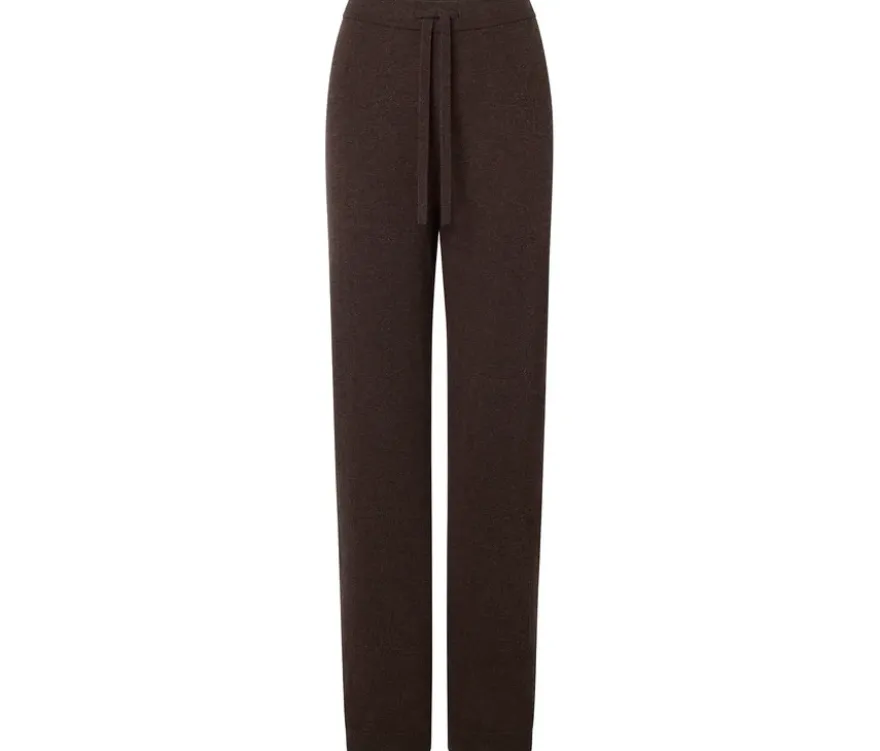 Loungewearhose mit Wolle und Kaschmir, dunkelbraun