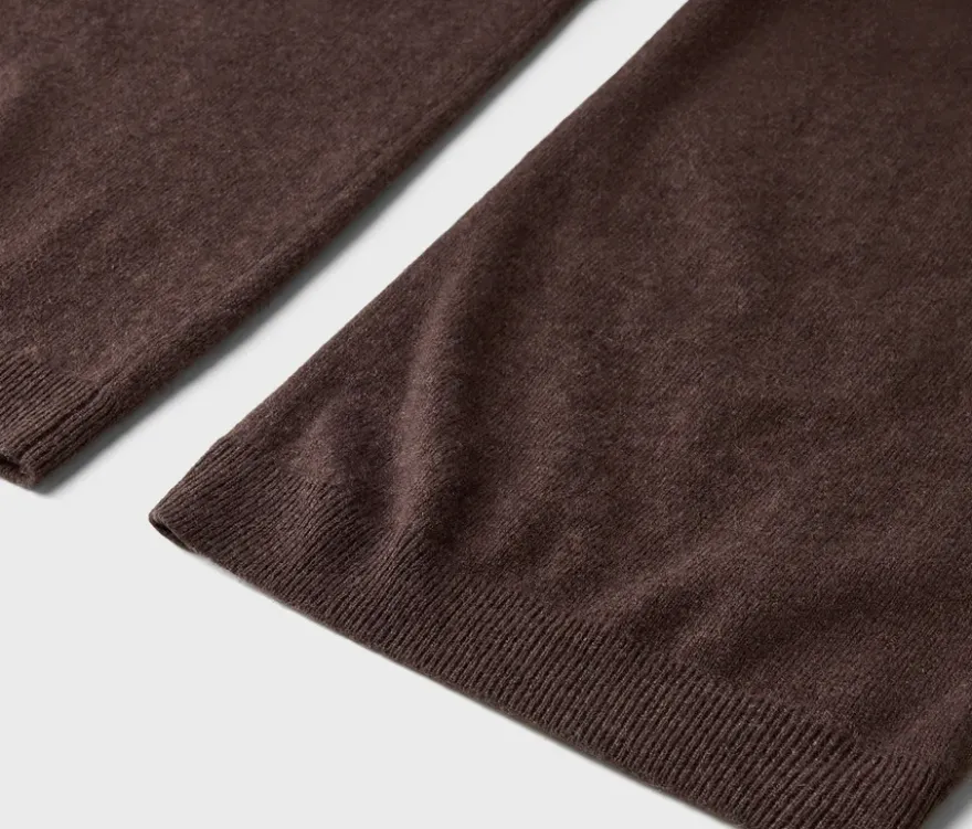 Loungewearhose mit Wolle und Kaschmir, dunkelbraun