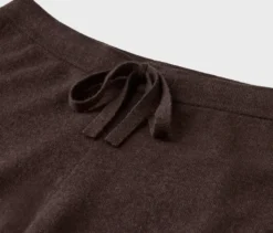 Loungewearhose mit Wolle und Kaschmir, dunkelbraun