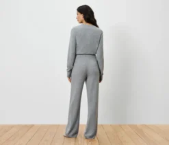 Loungewearhose mit Wolle und Kaschmir, grau