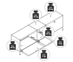 Lowboard »CN3« mit 3 Klappen, grau
