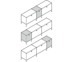 Lowboard »CN3« mit 3 Klappen, grau