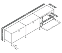 Lowboard Metall »CN3« mit 3 Klappenfächern, weiß