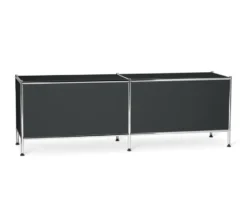 Lowboard Metall »CN3« mit Klappenfächern, schwarz