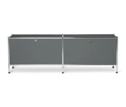 Lowboard Metall »CN3« mit Klappenfächern, grau