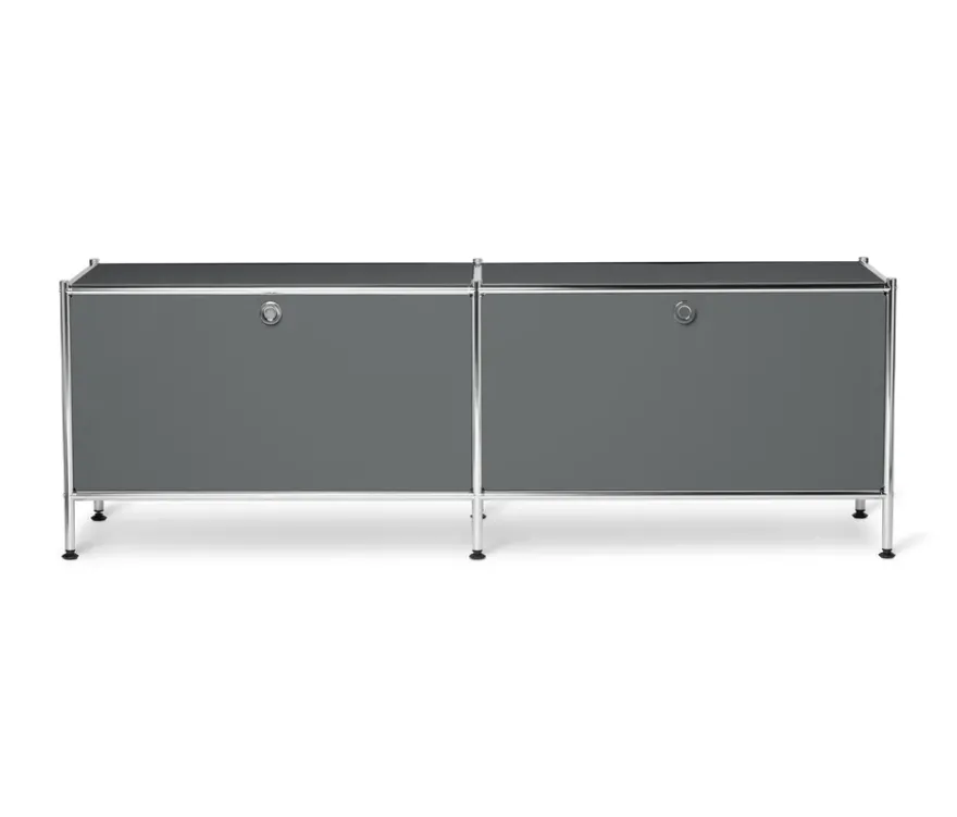 Lowboard Metall »CN3« mit Klappenfächern, grau