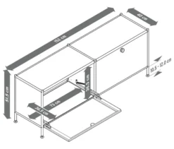 Lowboard Metall »CN3« mit Klappenfächern, grau