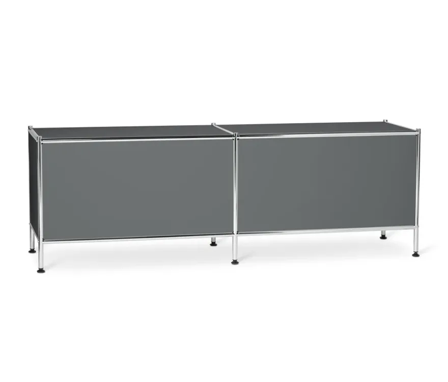 Lowboard Metall »CN3« mit Klappenfächern, grau