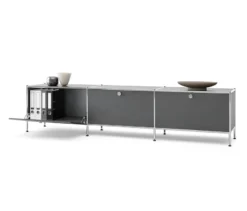 Lowboard Metall »CN3« mit 3 Klappenfächern, grau
