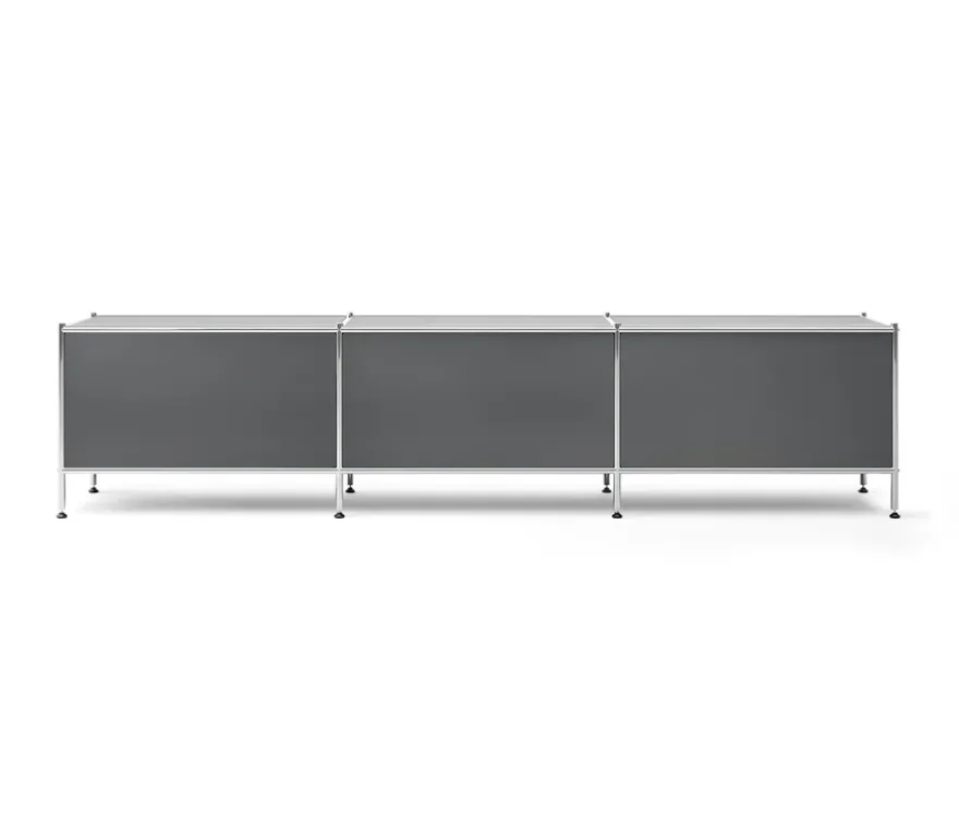 Lowboard Metall »CN3« mit 3 Klappenfächern, grau