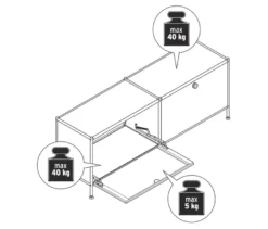Lowboard Metall »CN3« mit 2 Klappenfächern, grün