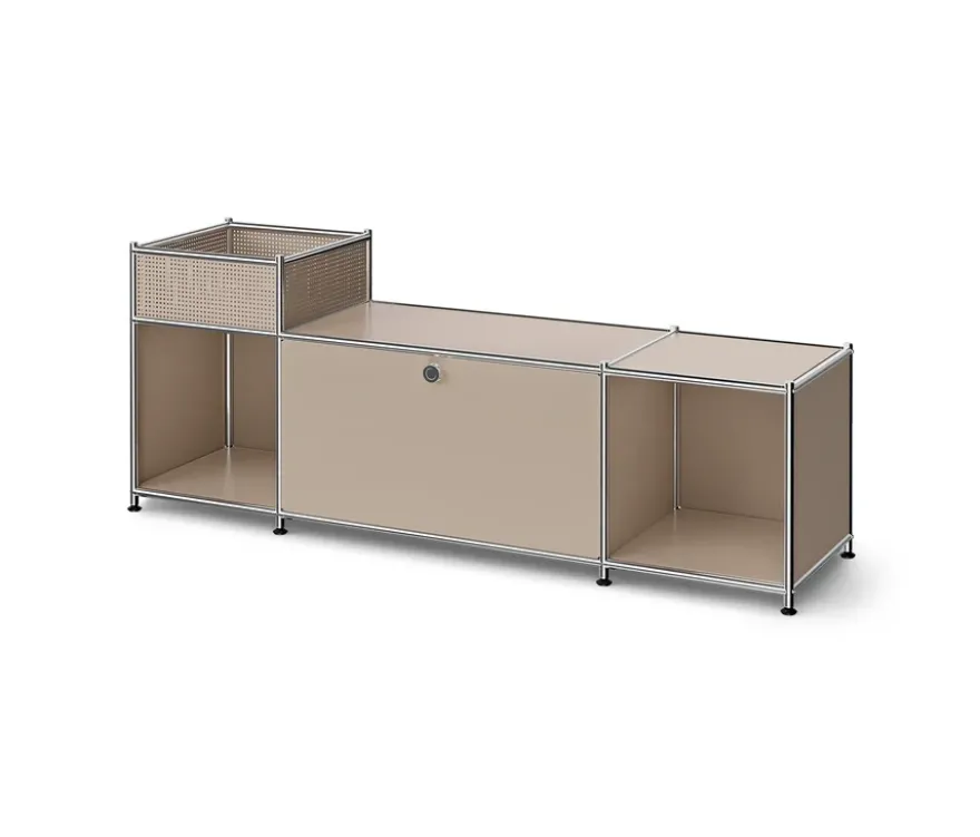 Lowboard Metall »CN3« mit Klappenfach, taupe