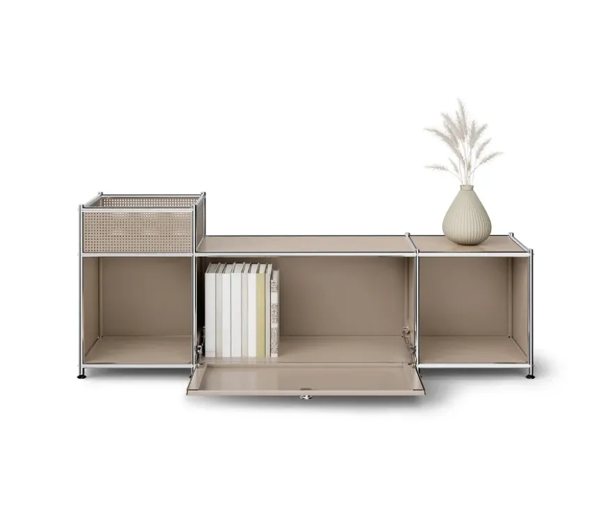 Lowboard Metall »CN3« mit Klappenfach, taupe