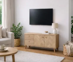 Lowboard »Visby« Eichen-Fischgräten-Dekor