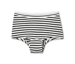 7 Mädchen-Pantys, schwarz-weiß