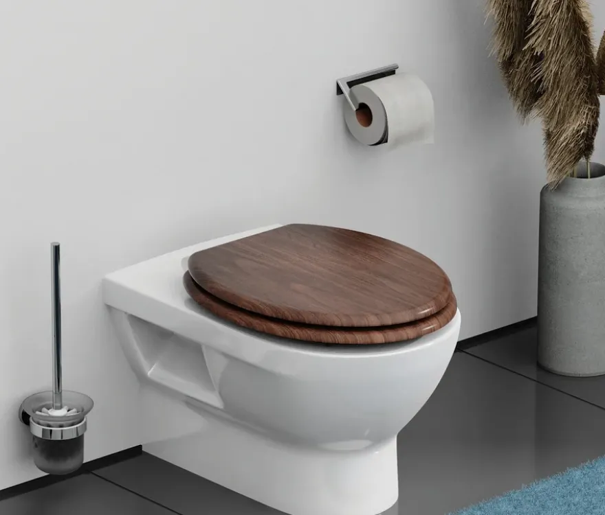 MDF WC-Sitz Dark Wood