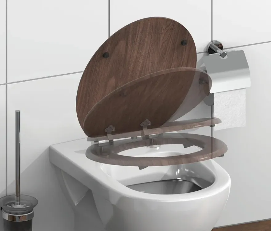 MDF WC-Sitz Dark Wood