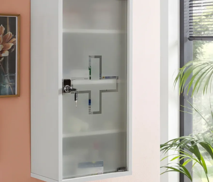 Medikamentenschrank, 1-türig, weiß
