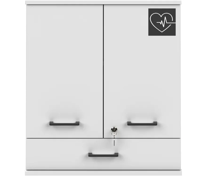 Medizinschrank »Galeno«, 2-türig, 1 Schublade, matt weiß