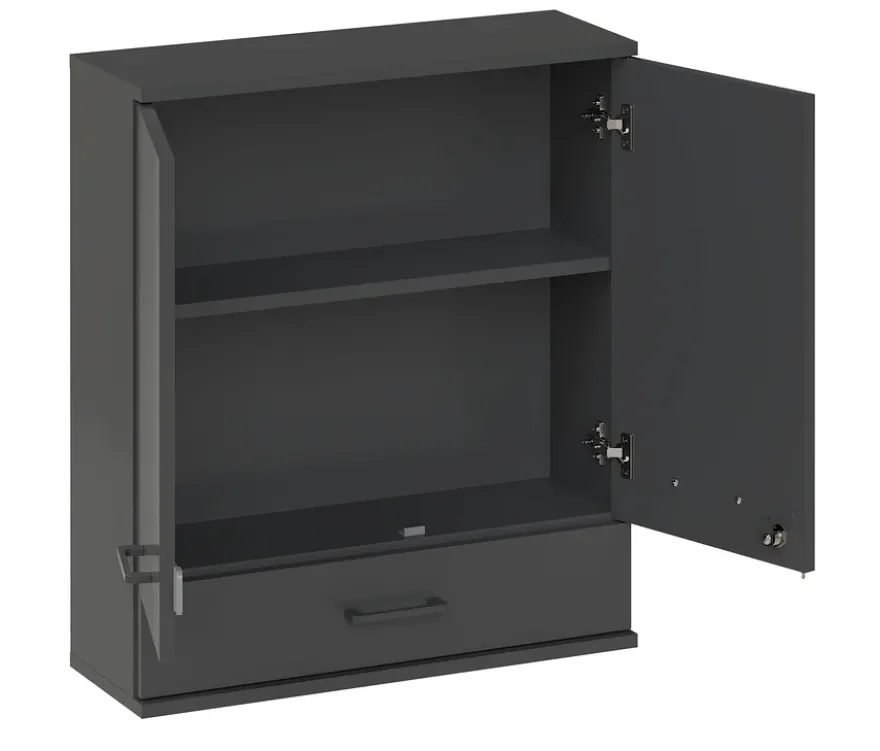Medizinschrank »Galeno«, 2-türig, 1 Schublade, anthrazit