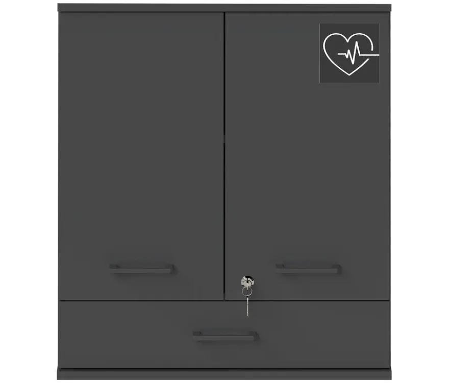 Medizinschrank »Galeno«, 2-türig, 1 Schublade, anthrazit