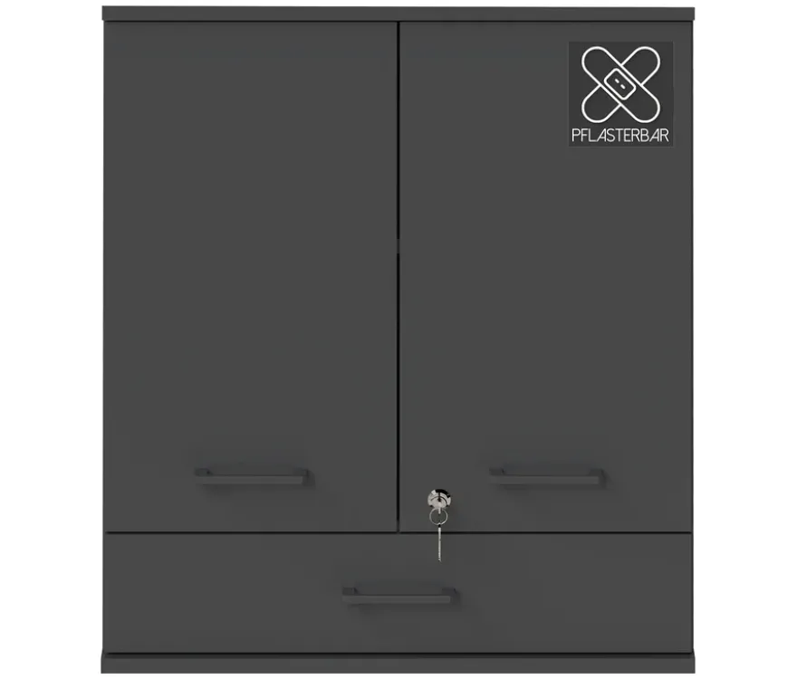 Medizinschrank »Galeno«, 2-türig, 1 Schublade, anthrazit