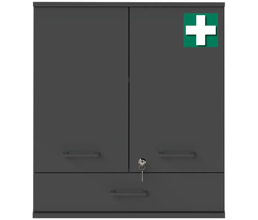 Medizinschrank »Galeno«, 2-türig, 1 Schublade, anthrazit