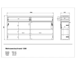 Mehrzweckschrank »Ameca« breit, Eiche/kaschmir